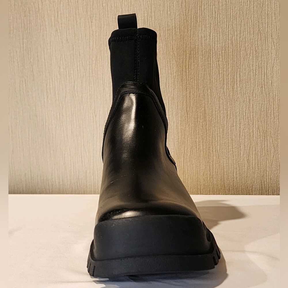 ZARA WATERPROOF POOL-ON ANKLE BOOTS WITH TRACK SOLE - EU sz 39 Black - Picture 5 of 7